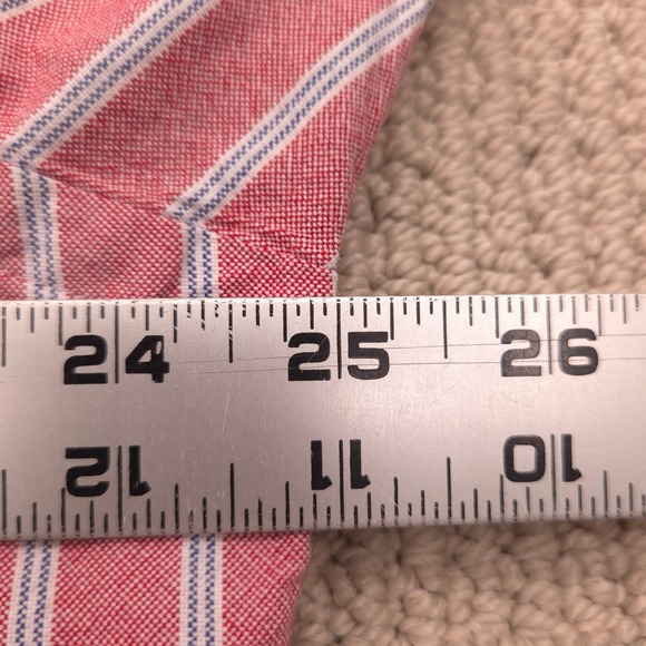 Ralph Lauren Custom Fit Striped Button Down‎ Shirt Mens XL Red White Blue - Picture 7 of 8